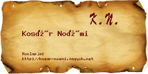 Kosár Noémi névjegykártya